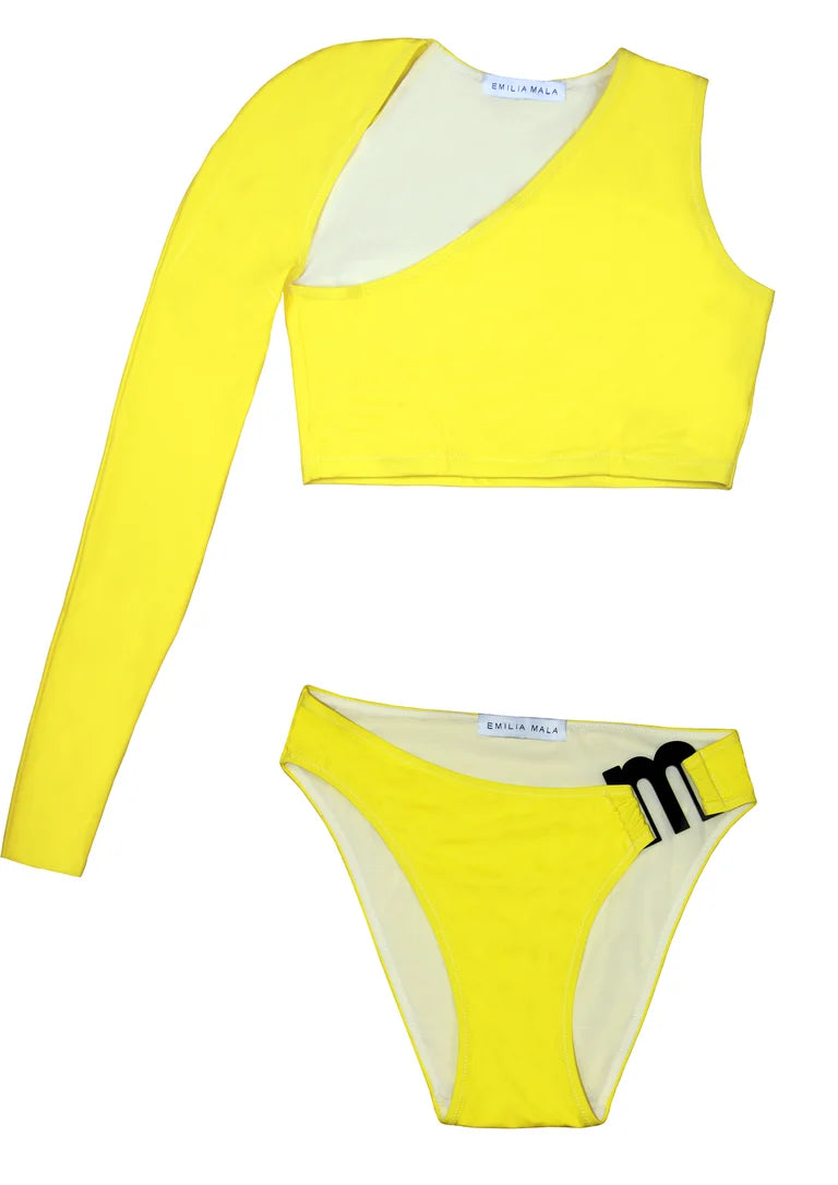 Oia Recycled Asymmetrical Top / Citron